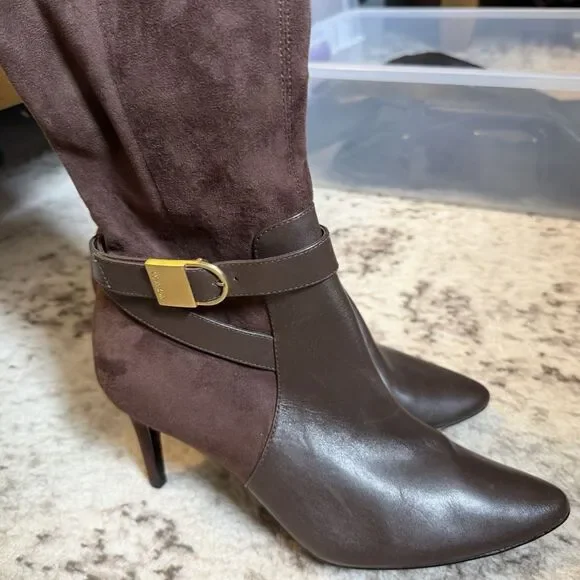 Calvin Klein Womens Faux Suede Wedge Knee-High Boots womens 10 - Picture 5 of 8